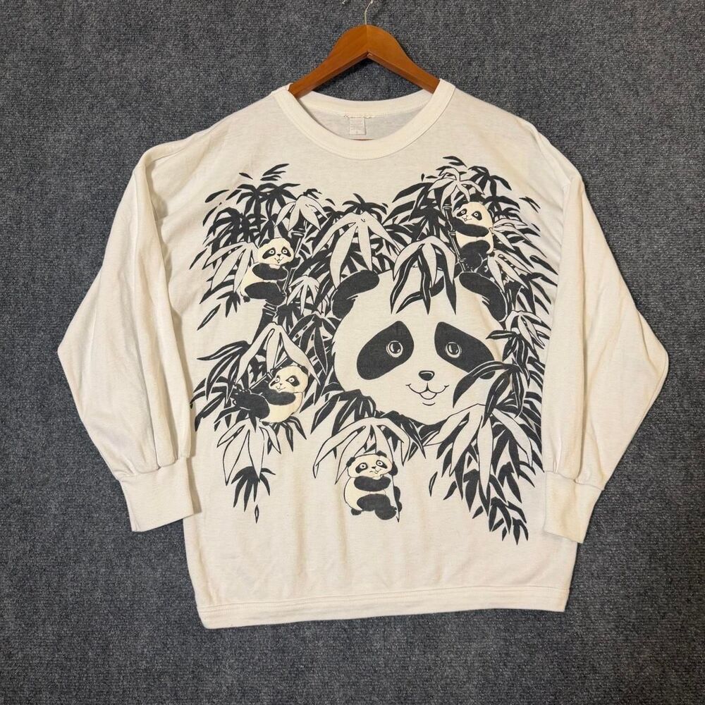 Vintage 90’s Panda Family Outdoors Puff Print Made in USA Size Small